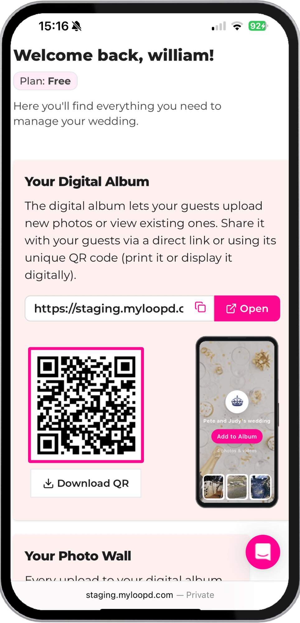 Photo sharing app